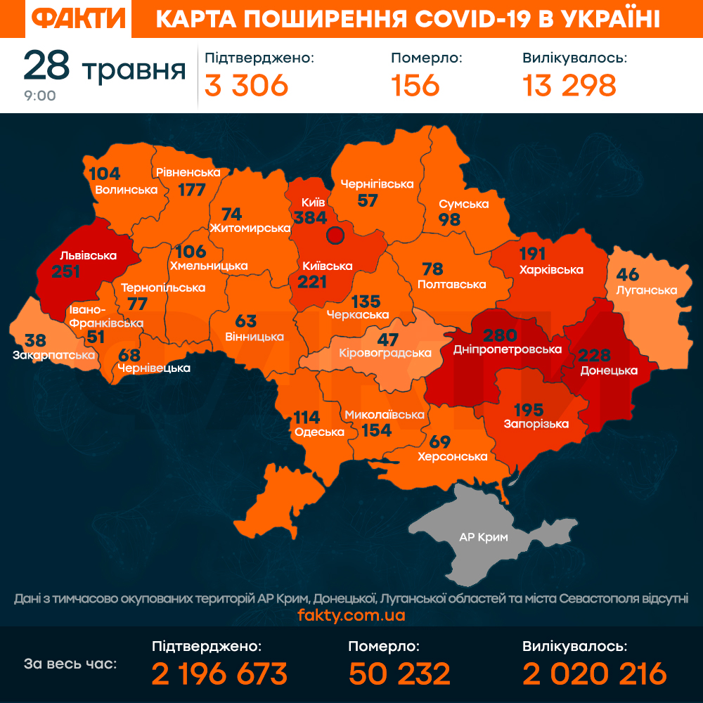 коронавірус в Україні - карта 28.05.2021