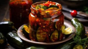 Кабачки з кетчупом чілі