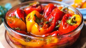 як приготувати смажений перець з часником на зиму