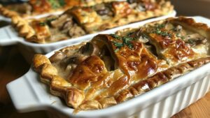 Пиріг із куркою та грибами