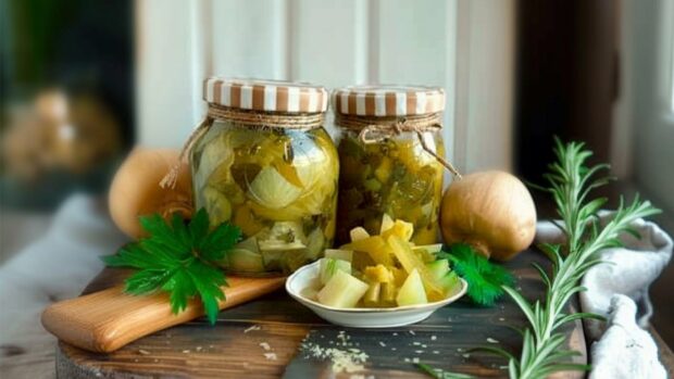 мариновані кабачки з часником і зеленню